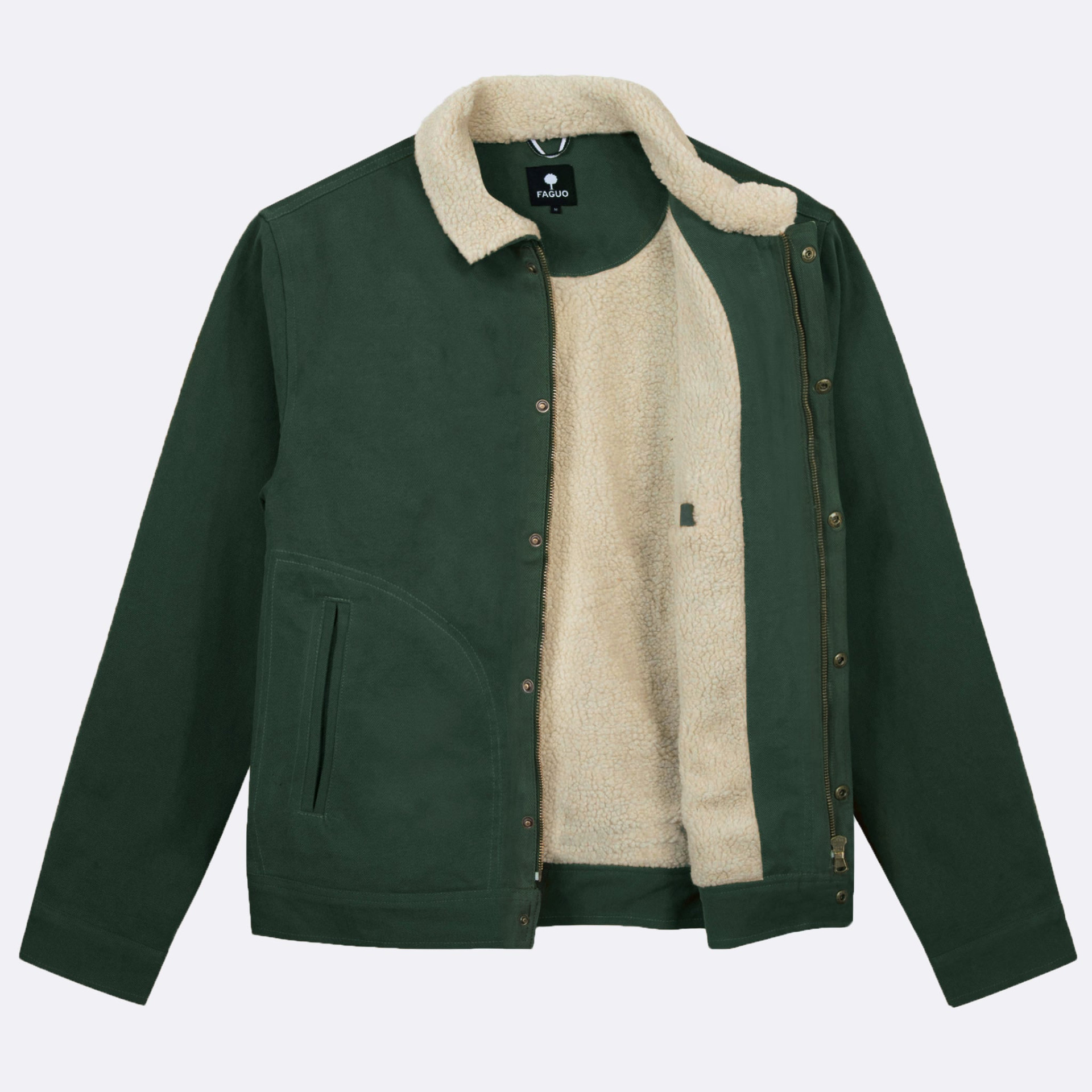 Blouson vert foncé coton recyclé et polyester - modèle Seillon