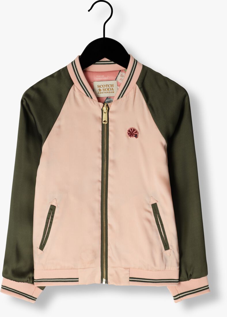 SCOTCH & SODA roze scotch & soda jack reversible printed bomber jacket
