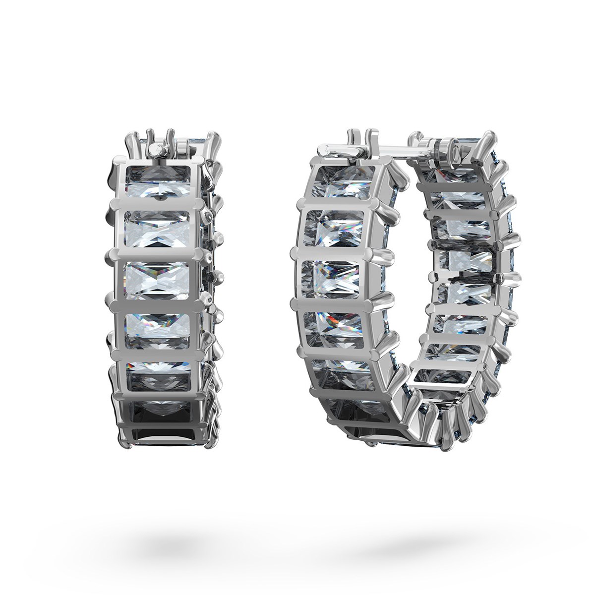 Créoles Swarovski Matrix grises