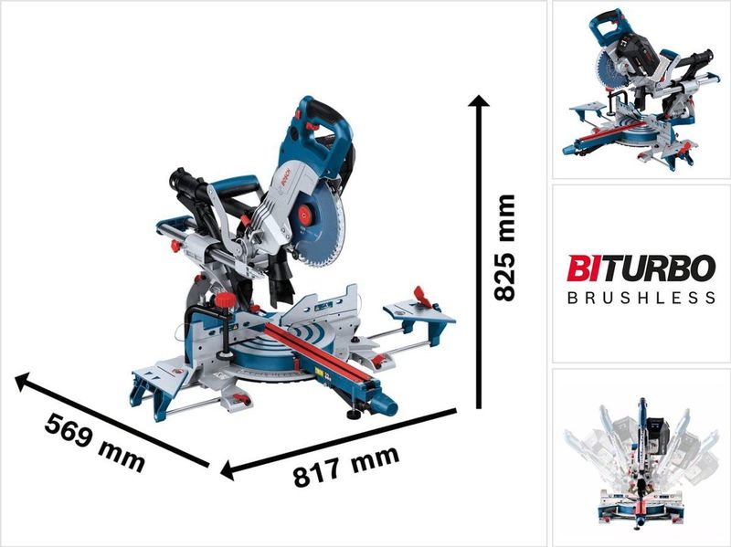 Bosch Professional GCM 18V-216 DC Accu afkortzaag - BITURBO - Zonder 18V accu en lader