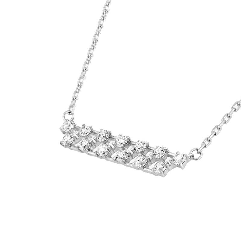 Collier Femme - Oxyde de zirconium - Argent 925 - Longueur : 42 cm
