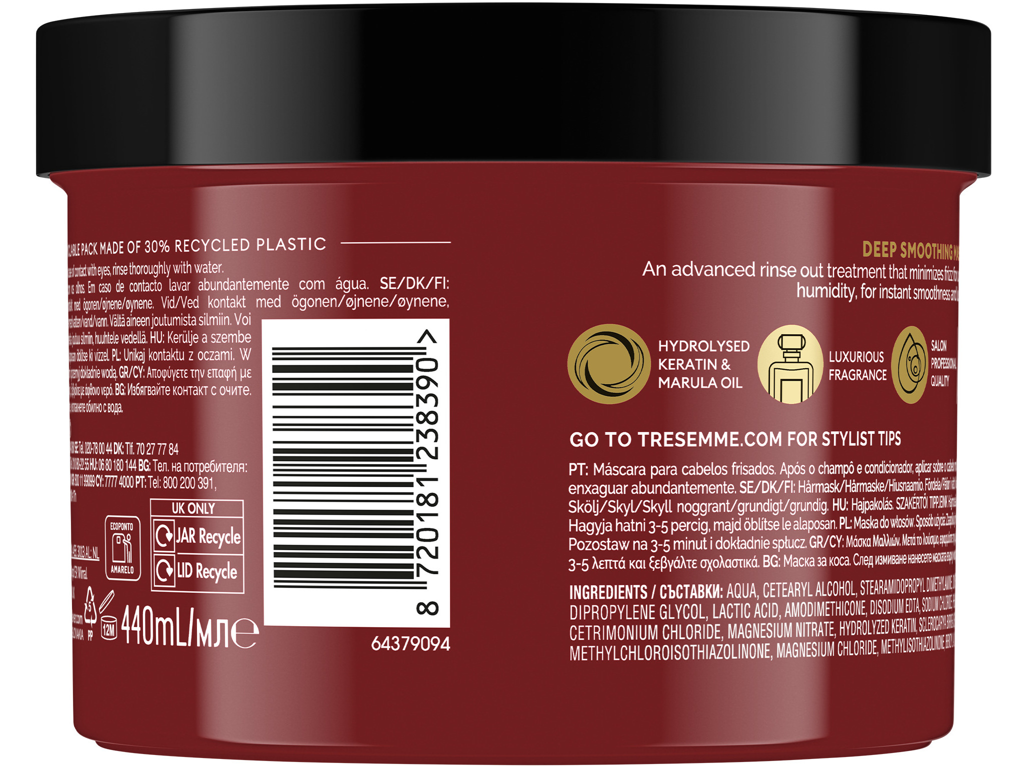 MÁSCARA TRESEMMÉ KERATIN SMOOTH 440ML