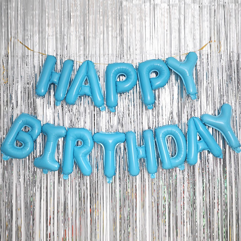 (40cm) Happy Birthday Ballon Girlande Party Dekoration Accessoires Luftballons - Blau