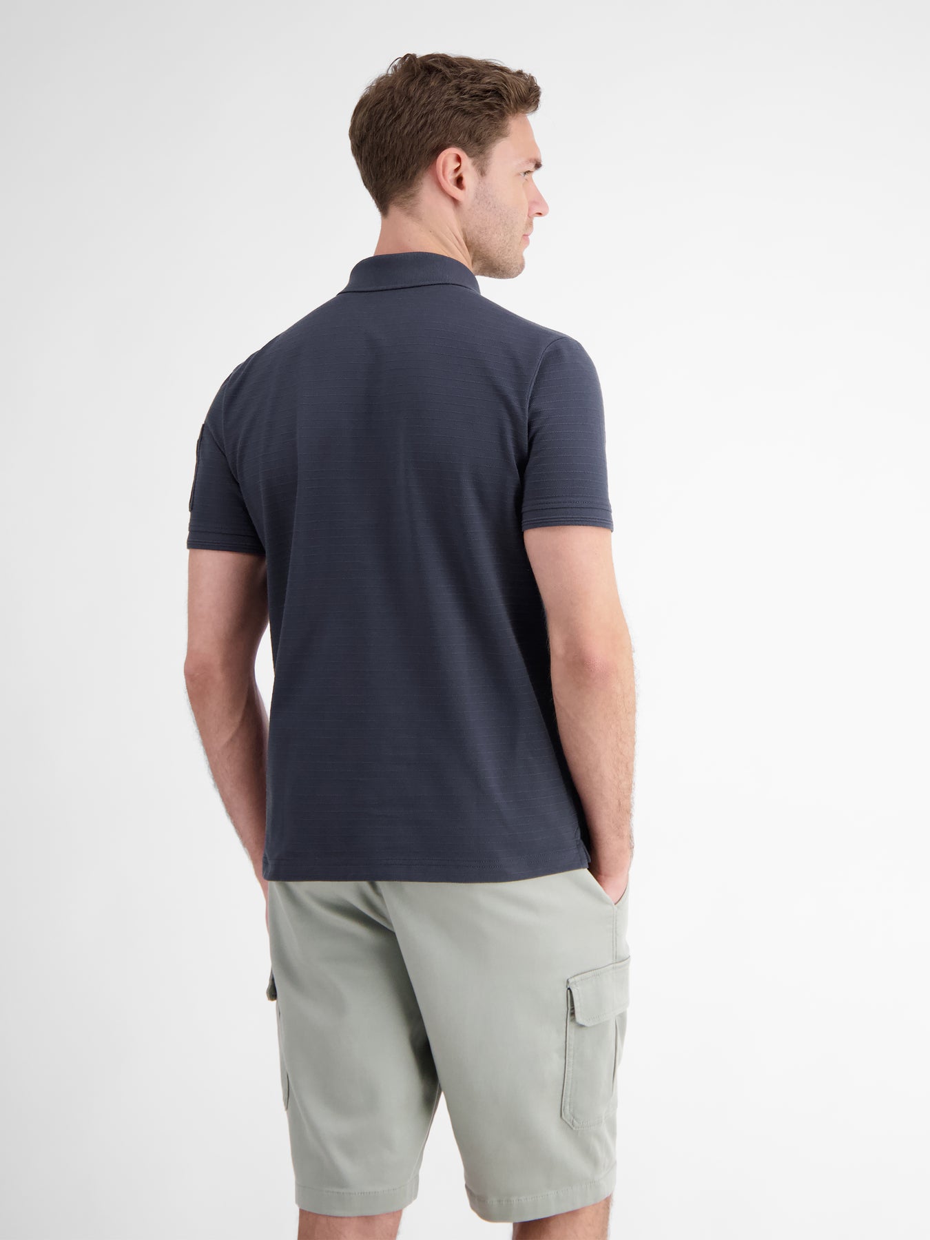 Herren Poloshirt, tonal gestreift
