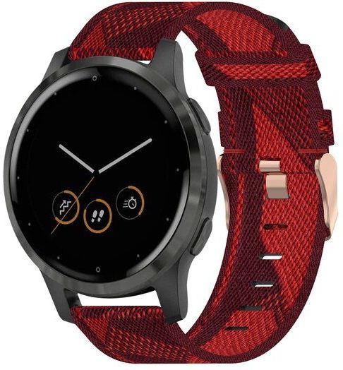 Garmin - Venu 4 - Canvas Nylon Bandje - Rood - 41mm