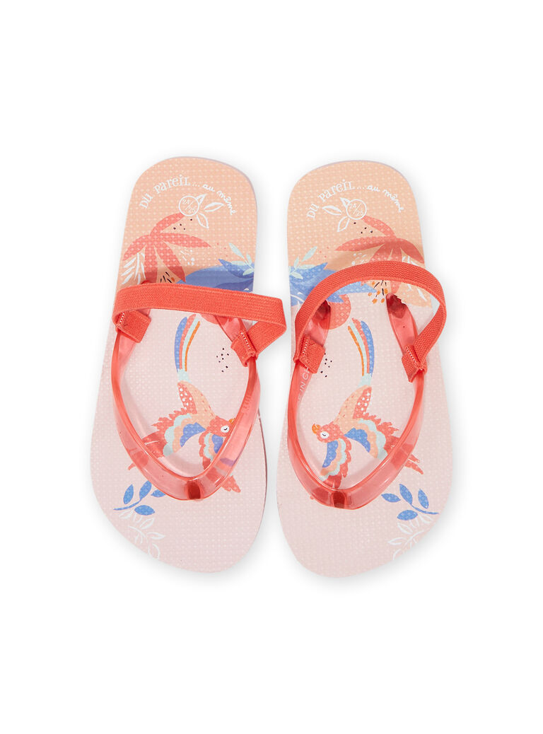 Tongs de plage corail à motifs fille