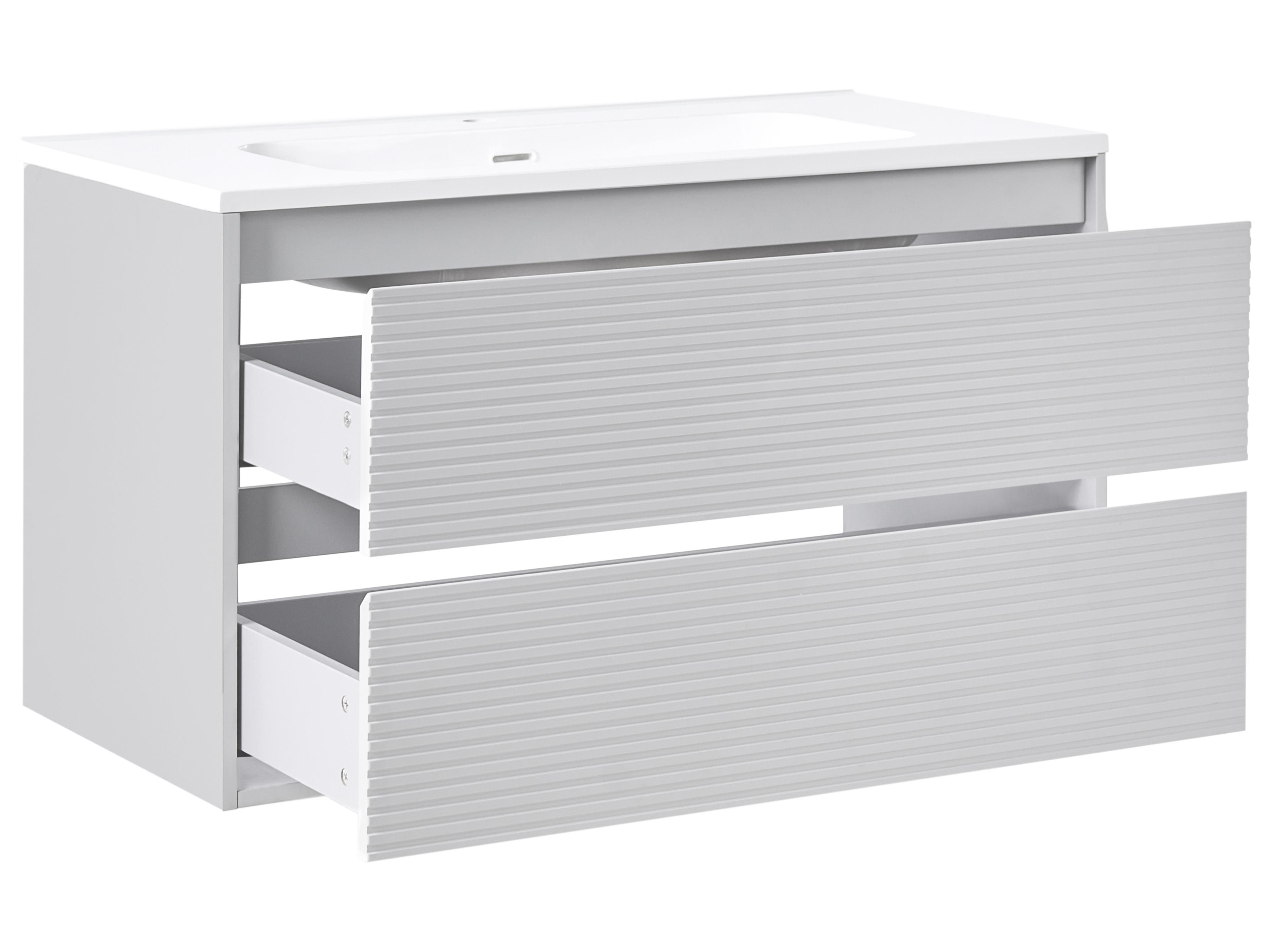 Wandgemonteerd meubel met wastafel BAHIA Grijs