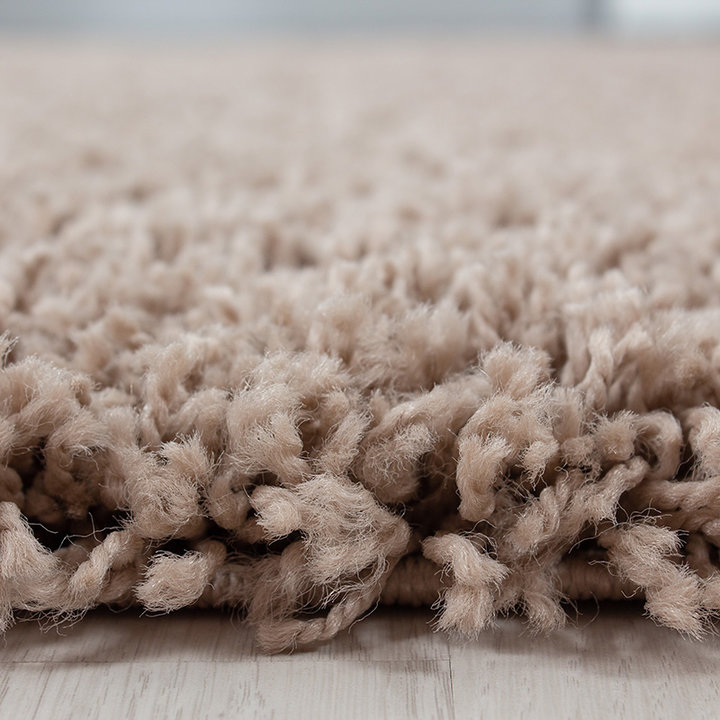 Rond hoogpolig vloerkleed - Sade Beige | Tijdloos