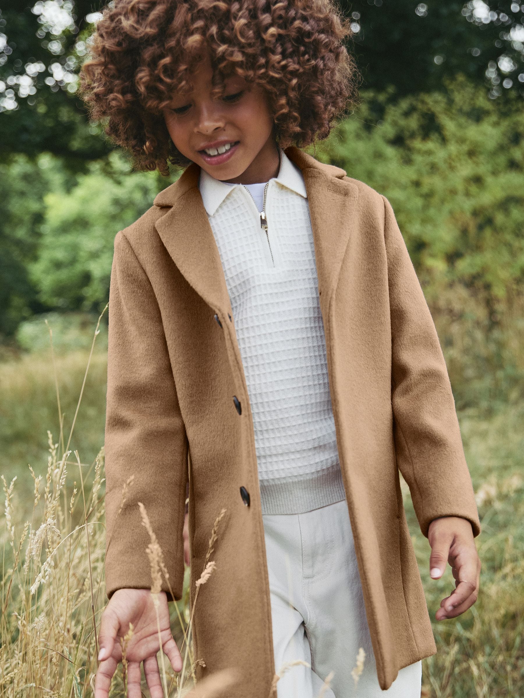 Camel - Reiss - Gable single-breasted overjas