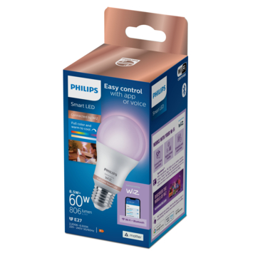 WiZ Connected LED peer E27 60W dimbaar