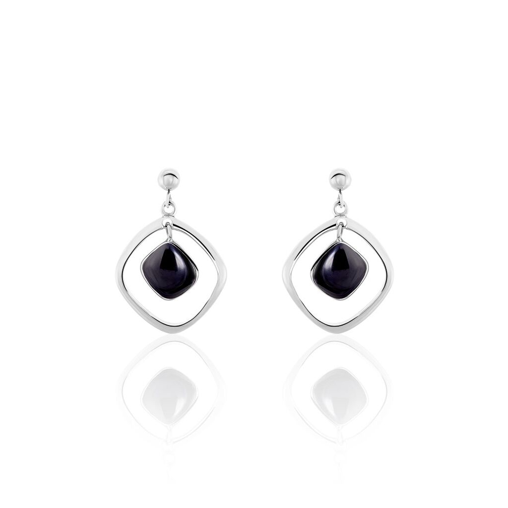 Boucles D'oreilles Pendantes Hayata Acier Blanc