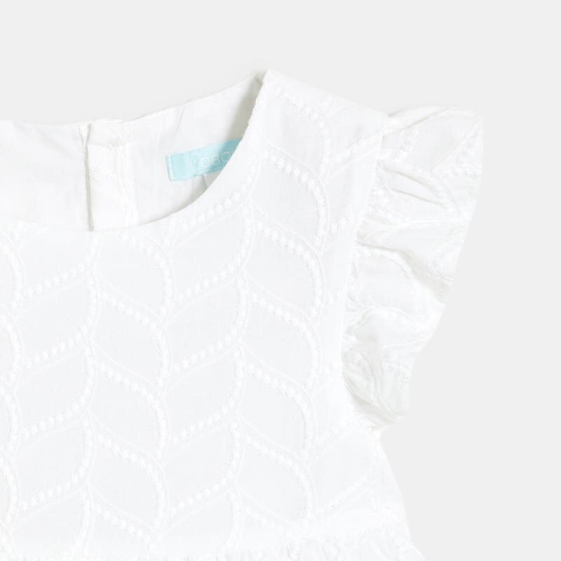Robe chic brodée blanc bébé fille Blanc