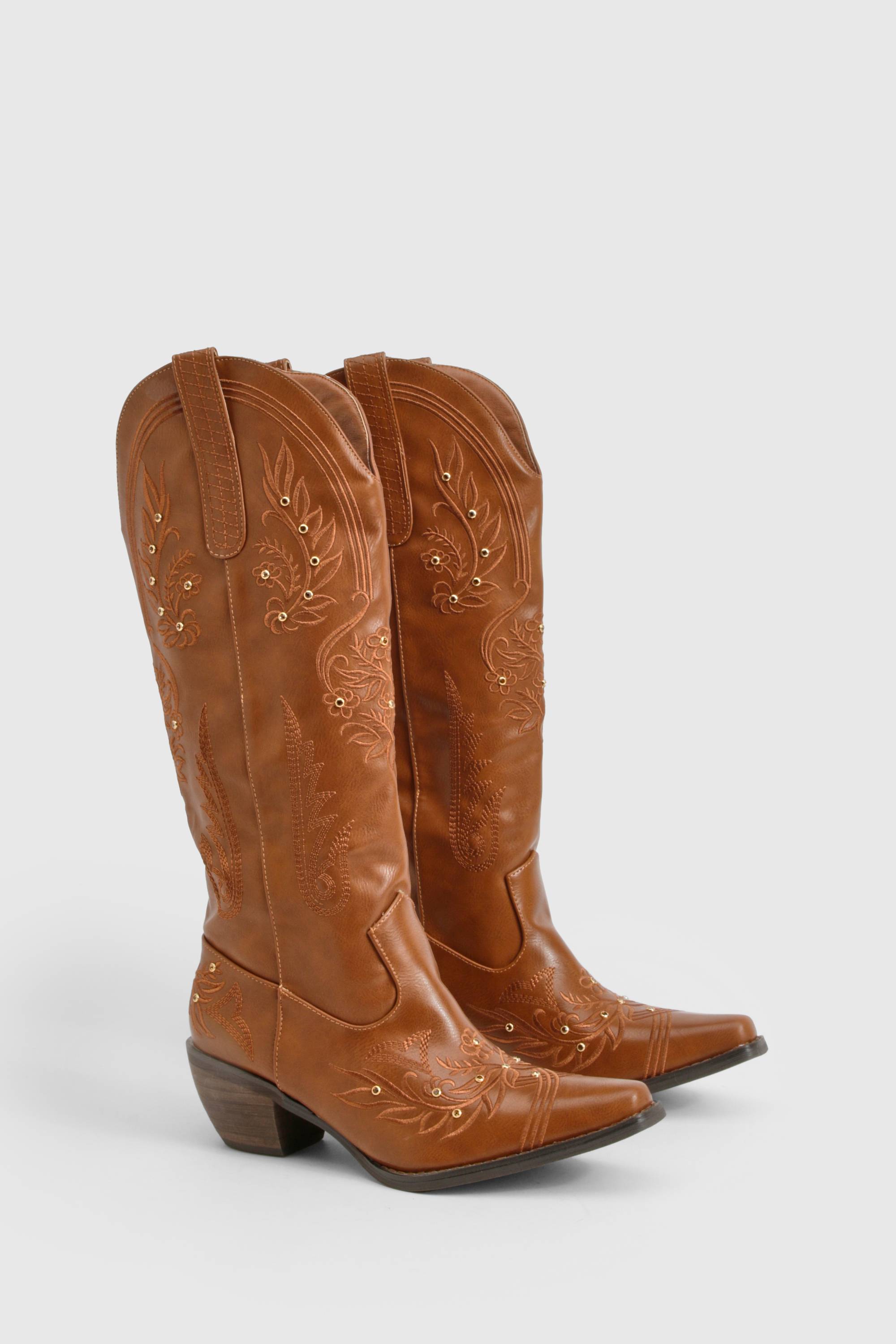 boohoo Bottes de cow-boy western montantes brodées