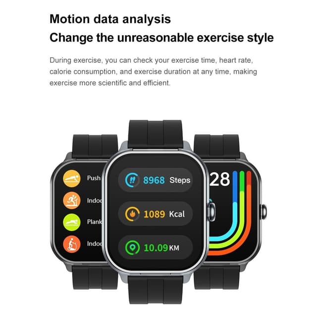 D8 Pro 2-i-1 Bluetooth-hovedtelefoner & Smart Watch Health Monitoring Silikonestrop