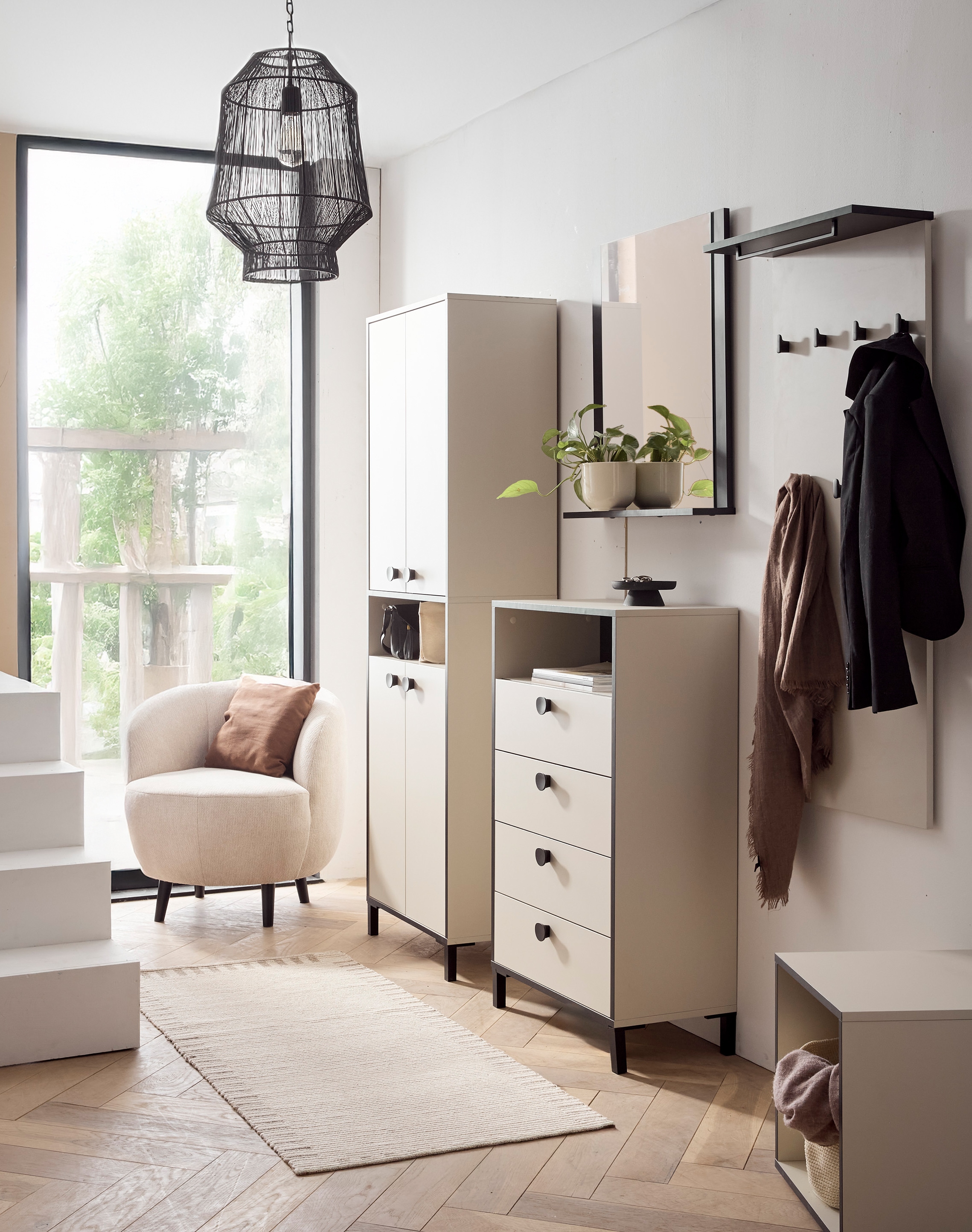 Schildmeyer Garderobenpaneel »Edda, Breite 50 cm, mit 9 Kleiderhaken und praktischer Ablage« Made in Germany