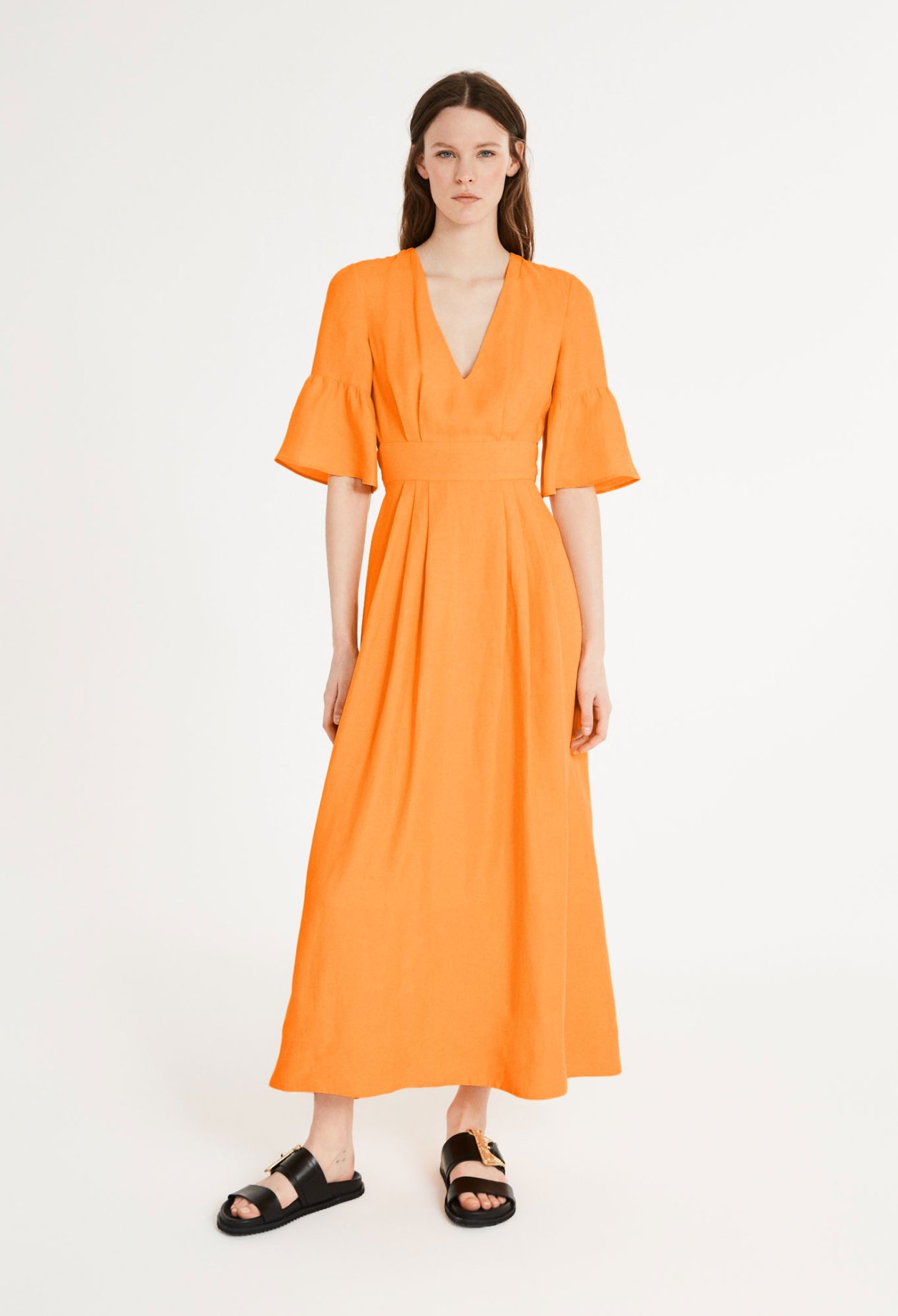 Robe longue jaune