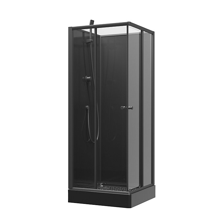 Cabine de douche carrée en acrylique noir 80x80 cm Gelco Design