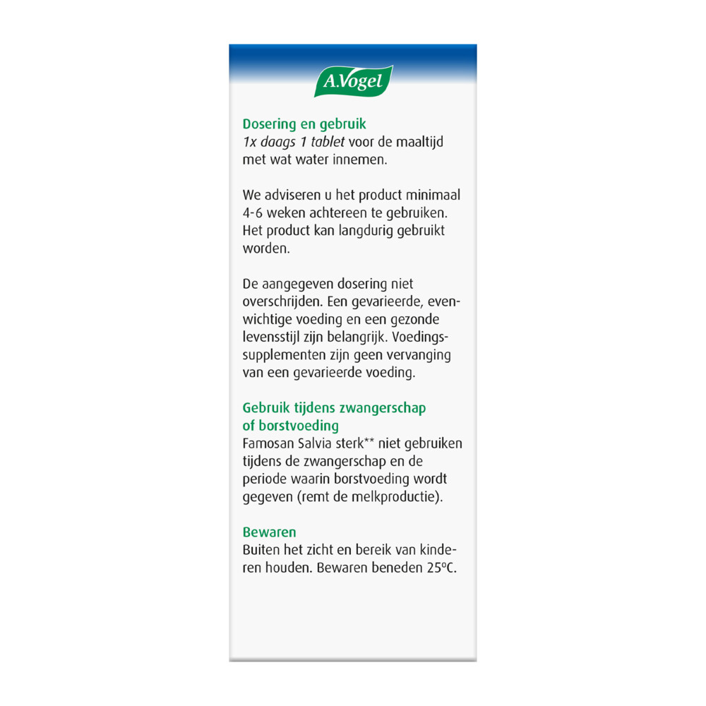 A.Vogel Famosan Salvia Overgang Sterk25 tabletten