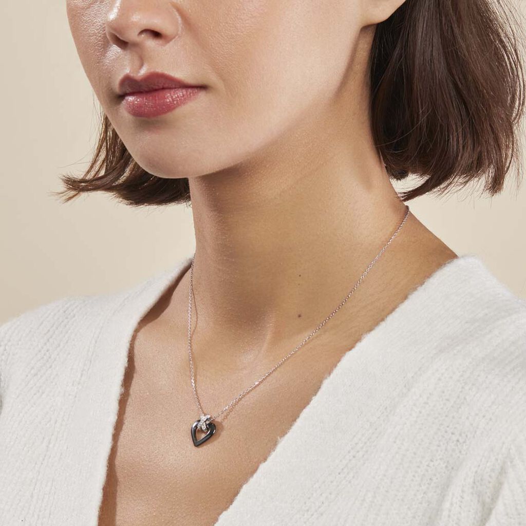 Collier Nolwen Argent Blanc Céramique Et Oxyde De Zirconium