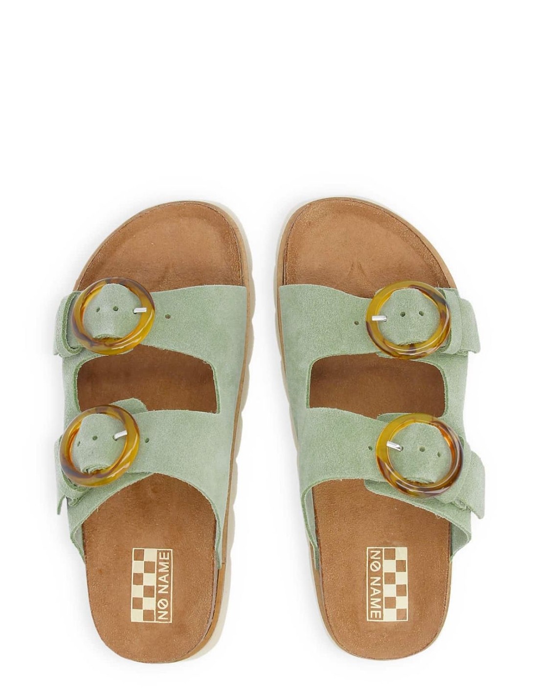 no name Mules Femme Sandy Slap Cuir Tilleul