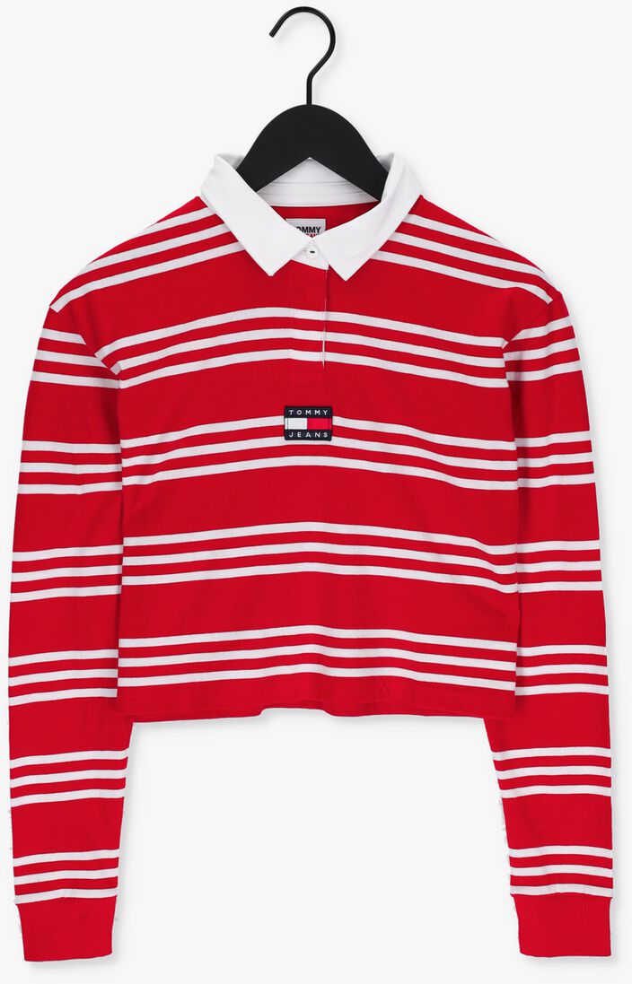 TOMMY JEANS rode tommy jeans  tjw bxy crop badge stripes polo
