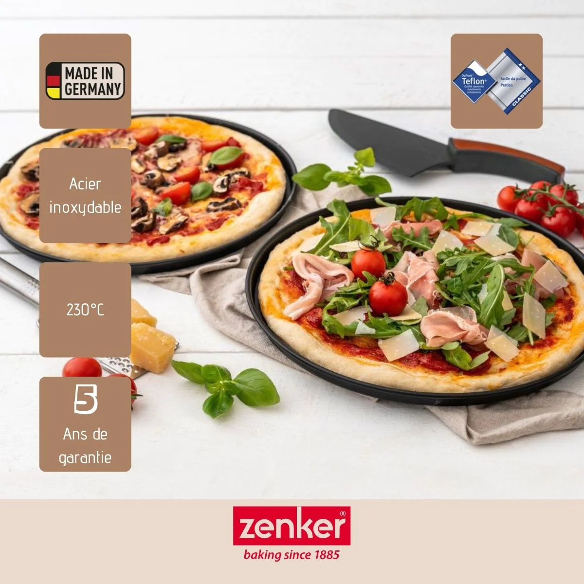 Set à pizza 3 pièces Spécial Countries Zenker
