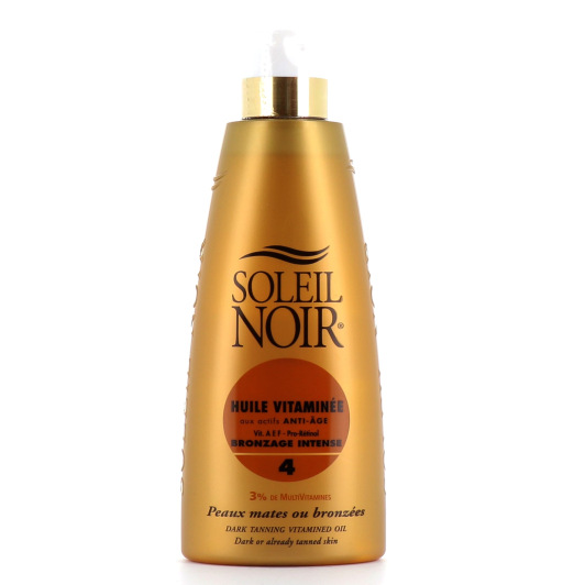 Soleil Noir huile bronzante vitaminée - Bronzage intense