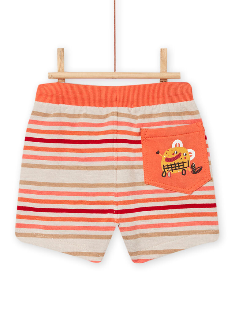Short à rayures écru bébé garçon