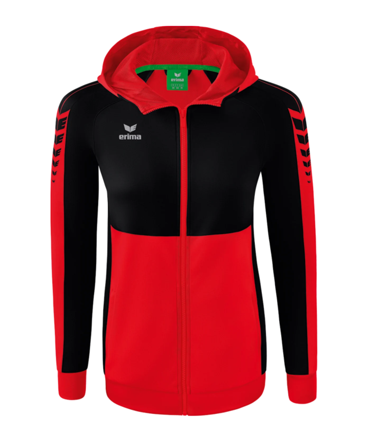 Erima Six Wings Kapuzenjacke Damen Rot Schwarz