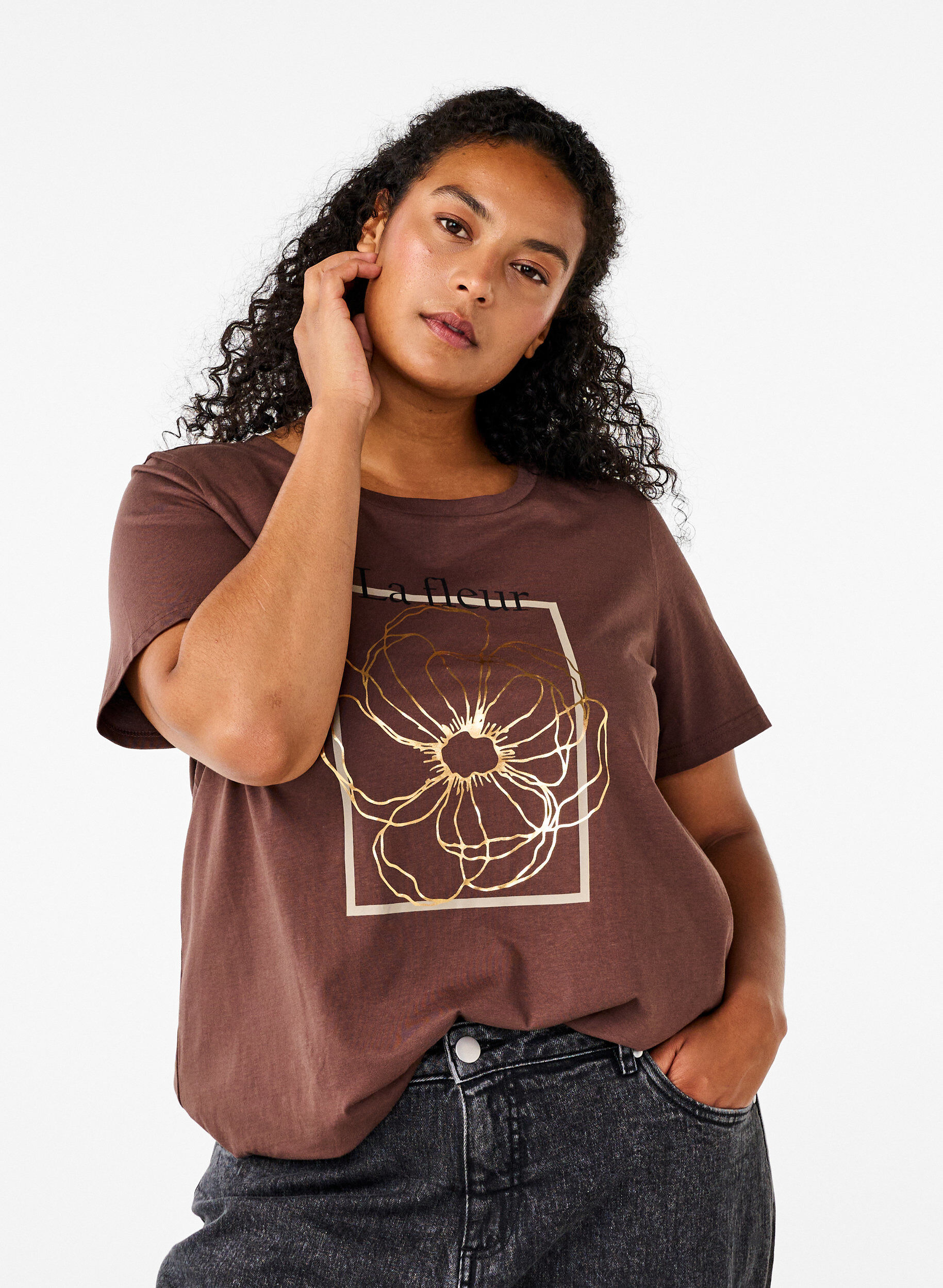 Bomulds t-shirt med print