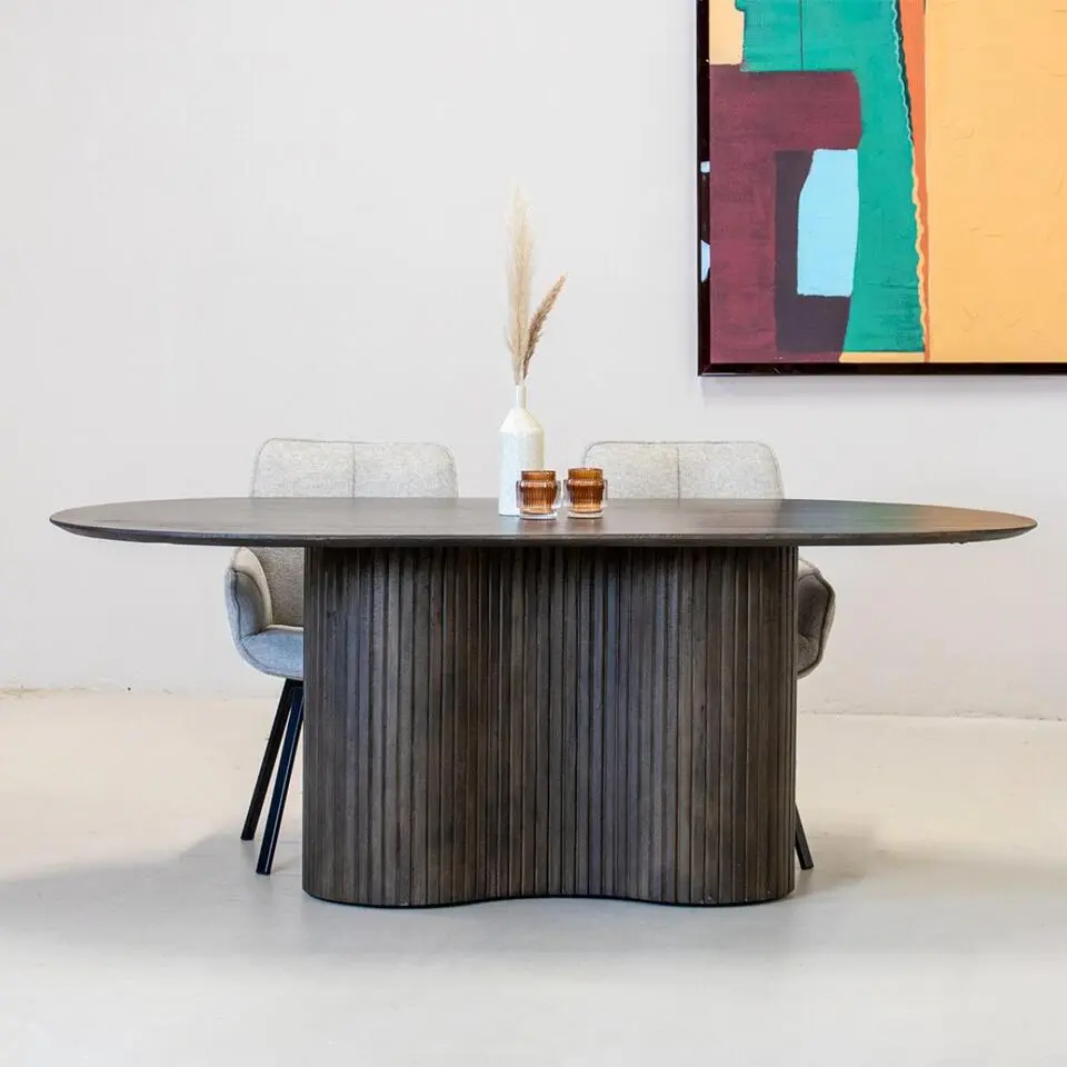 Eettafel Ovaal 200cm - Bruin - Hout - Eettafel Ava