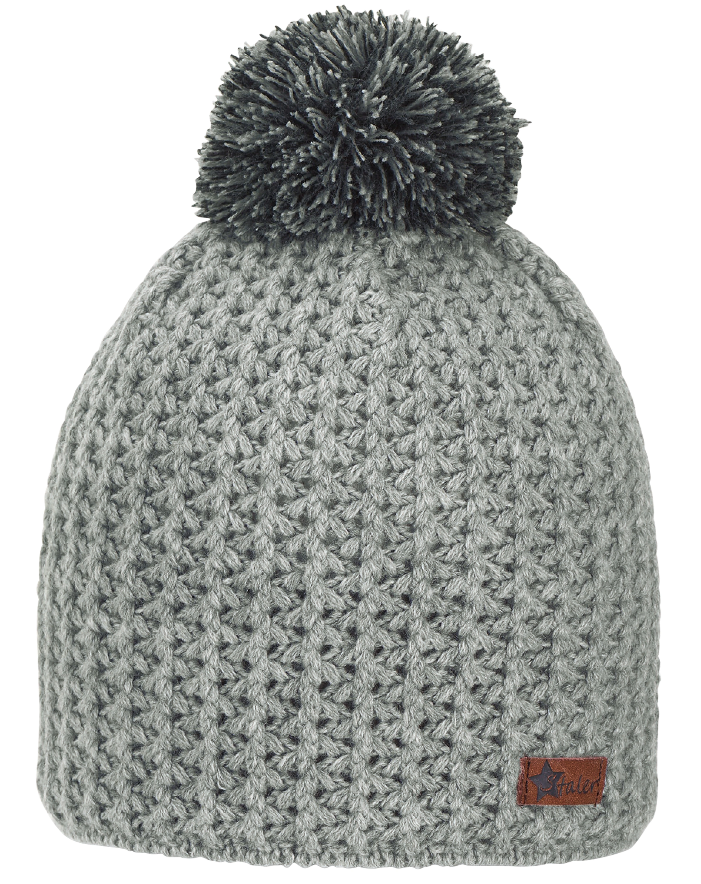 Strick-Mütze WINTER KLASSIKER mit Innenfleece in silber melange