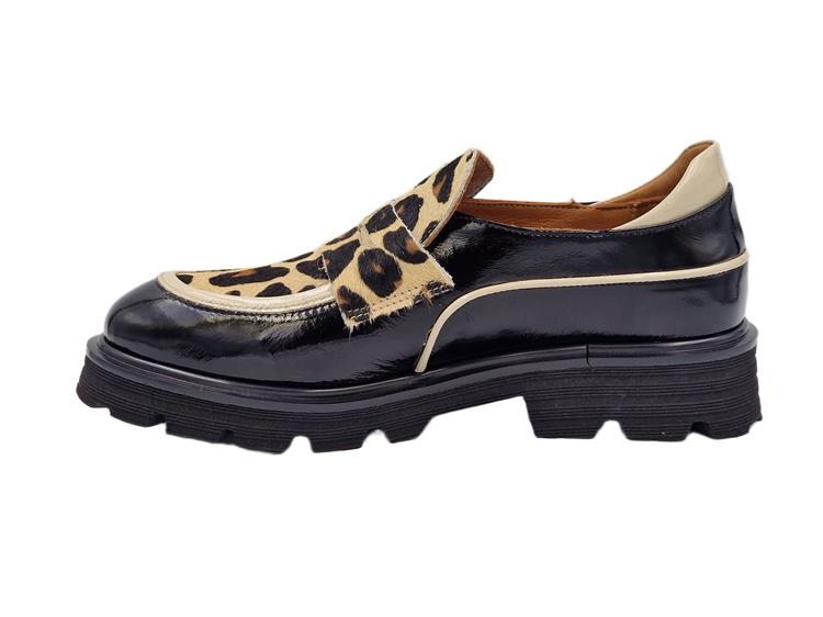 Babouche EVITA-21 BLACK/WHITE/LEO 382