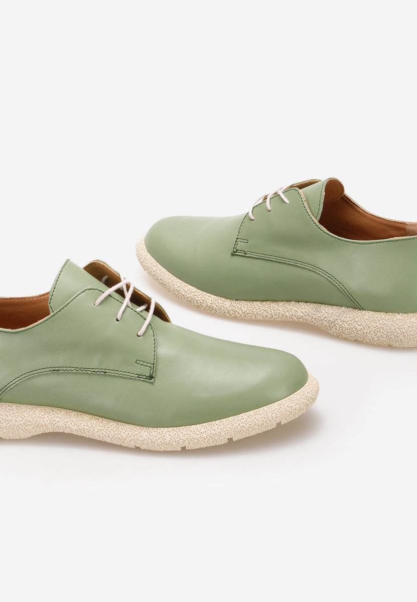 Chaussures derby en cuir vert Karysa