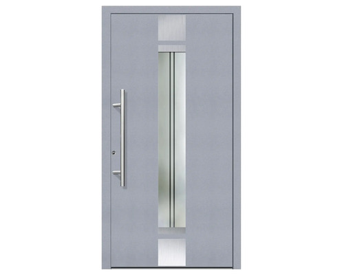 Voordeur aluminium/PVC Smart A400 2.0 RC2 grijs 1000 x 2100 links incl. montageset, stanggreep, profielcilinder incl. 3 sleutels