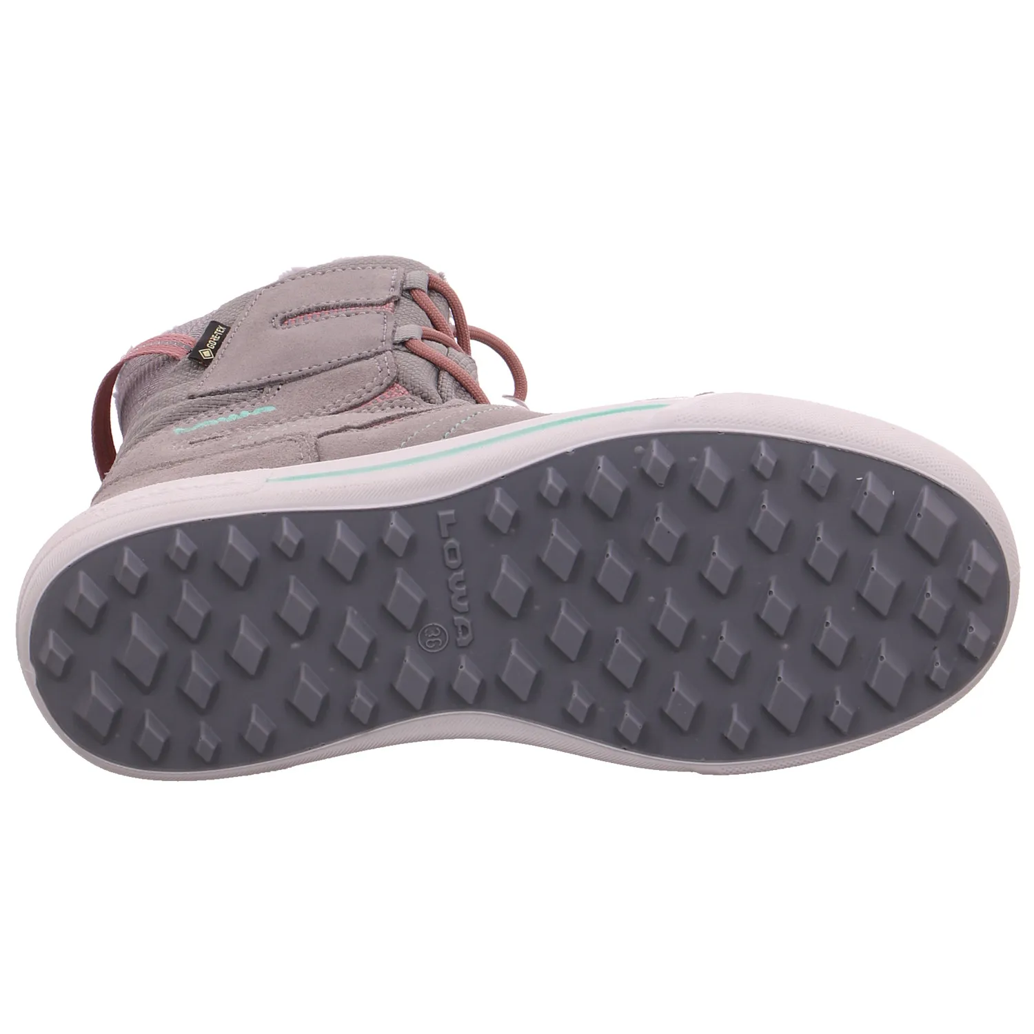 LOWA Mädchen-Snowboot Membrane Grau Textil  Winter-Sneaker, high