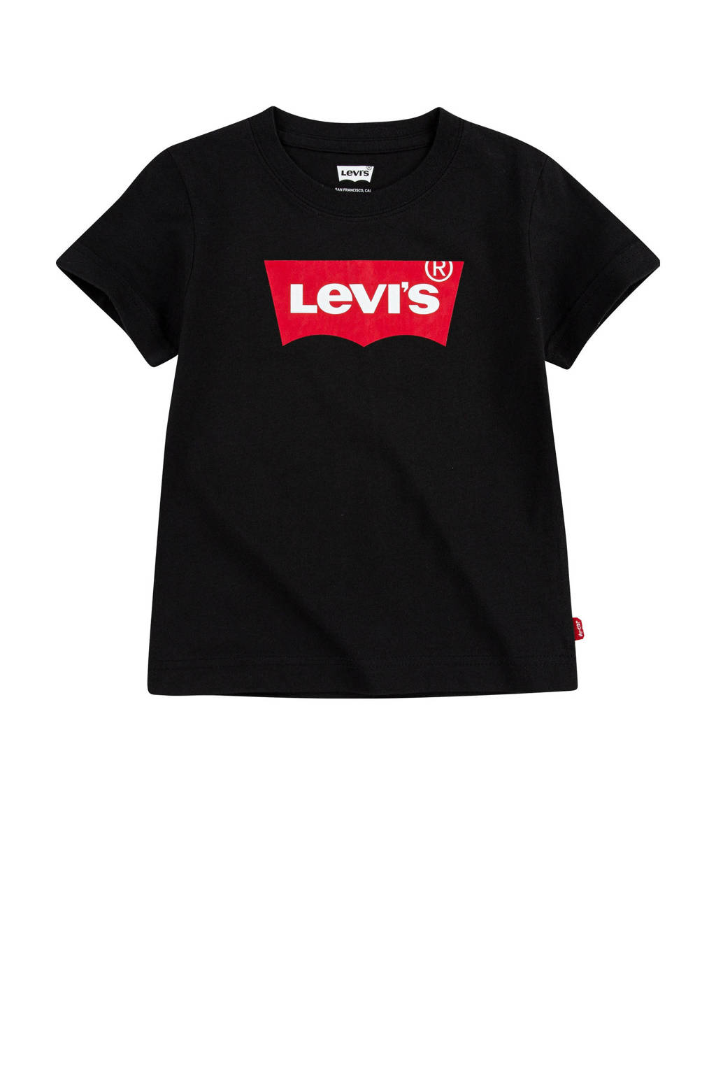 Levi's T-shirt Batwing met logo zwart