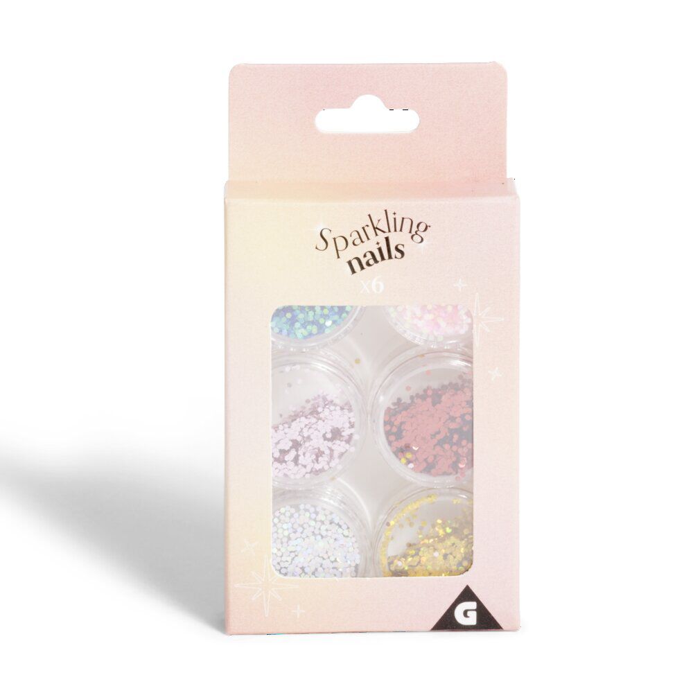 Lot de 6 pots de strass autocollants pour ongles