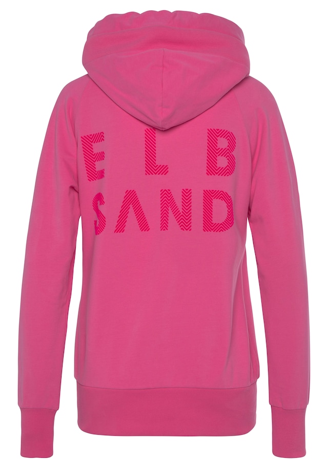 Elbsand Kapuzensweatjacke »Kria«, mit Logodruck hinten, lässige Freizeitjacke mit Taschen