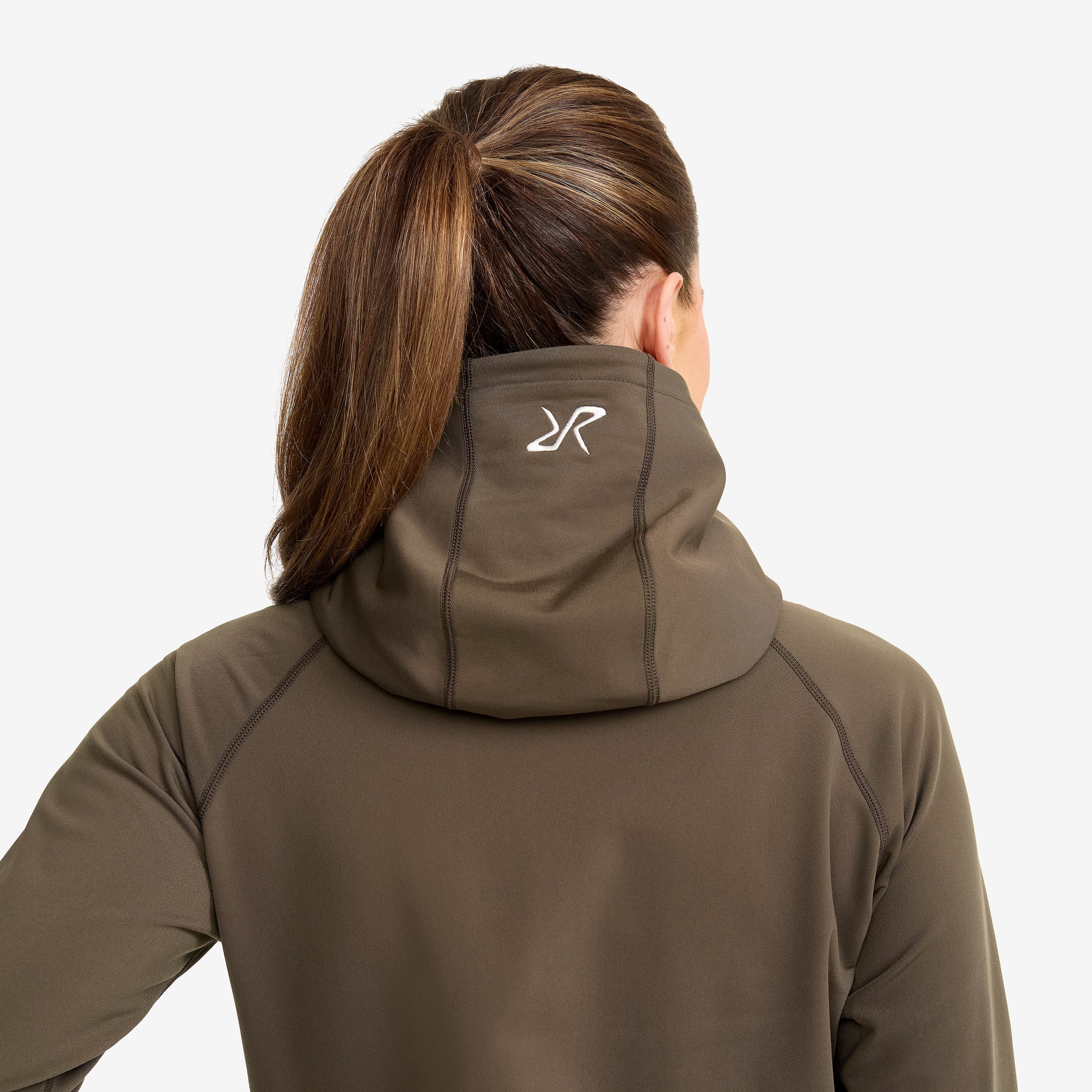 Evolution Light Stretch Fleece Hoodie Dame Moss Gray