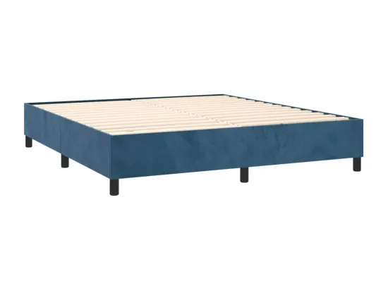 Sommier tapissier matelas et LED Bleu foncé 180x200 cm Velours