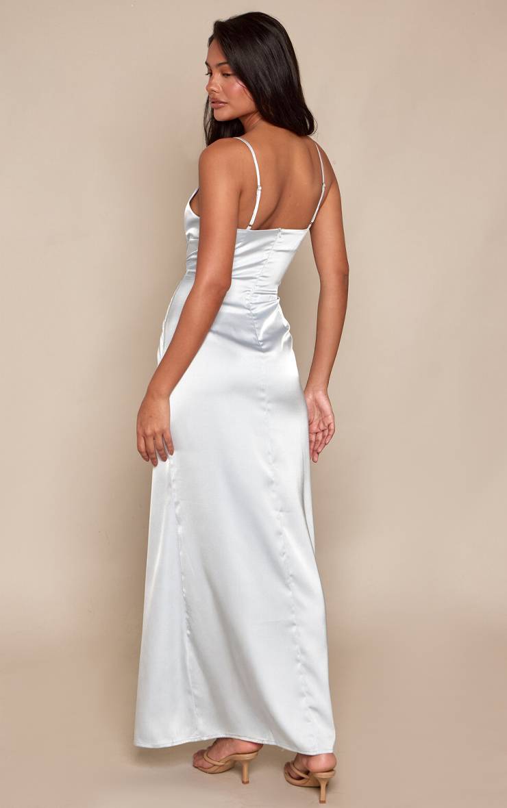 Bleu Robe Nuisette Satinée Dusty