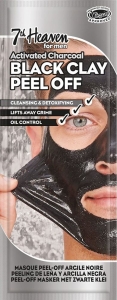 7TH HEAVEN Peel-Off Mask Men's Activated Charcoal Clay, 10 ml
