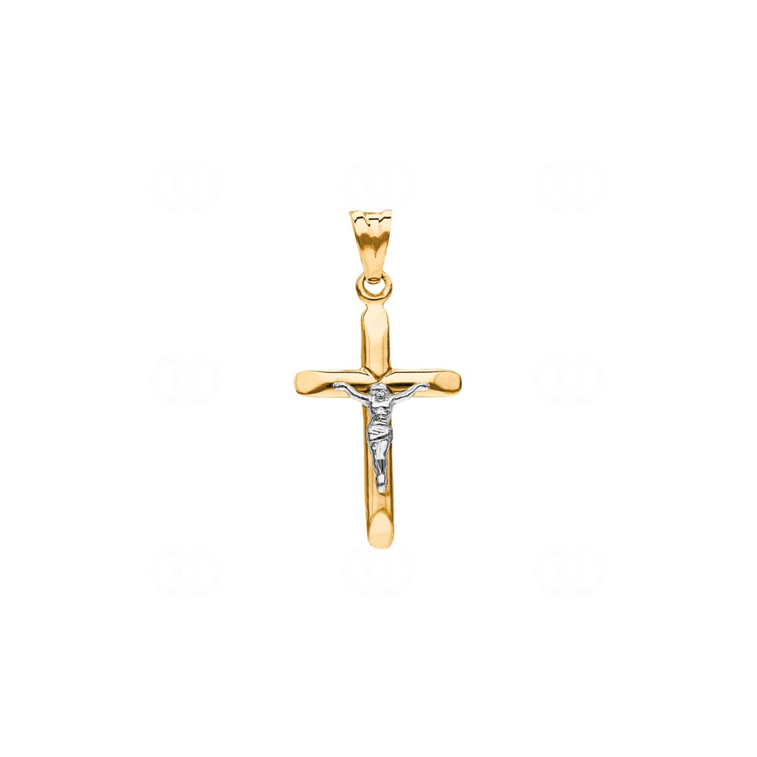 Anhänger 750/18 K Gelbgold Kreuz mit Jesus 29 x 17mm