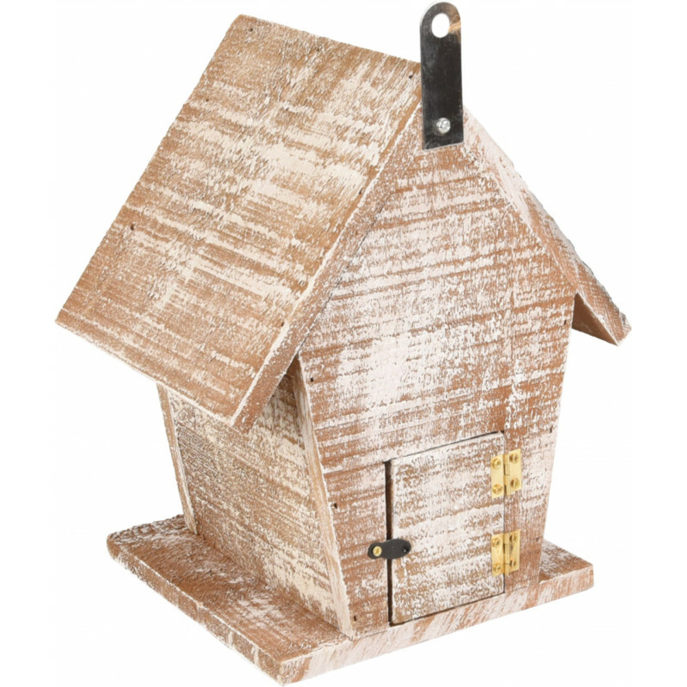 Nichoir pour oiseaux gio en bois 19 x 15 x 23 cm blanc /brun