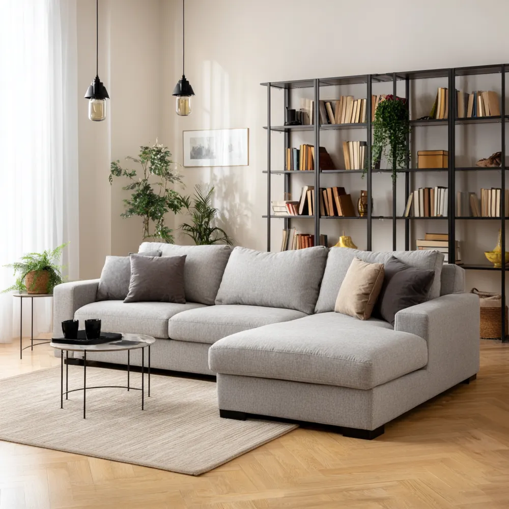 Sofa-Set Stoff 250x150x85 cm - Hellgrau – Modernes Design