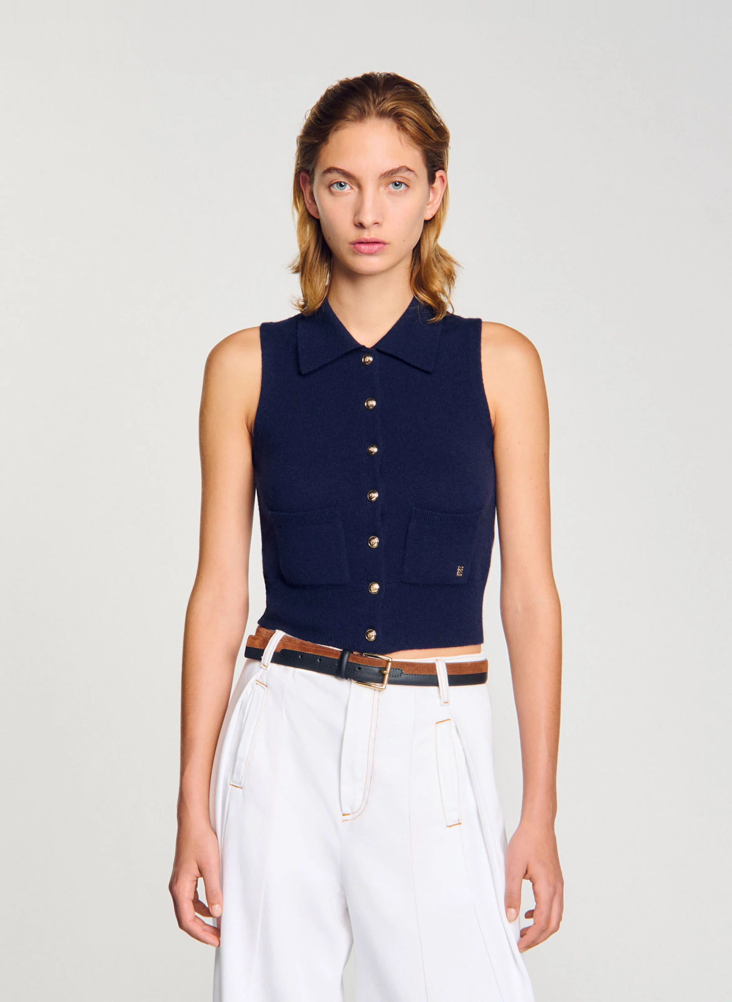Gilet en laine et cachemire | Bleu