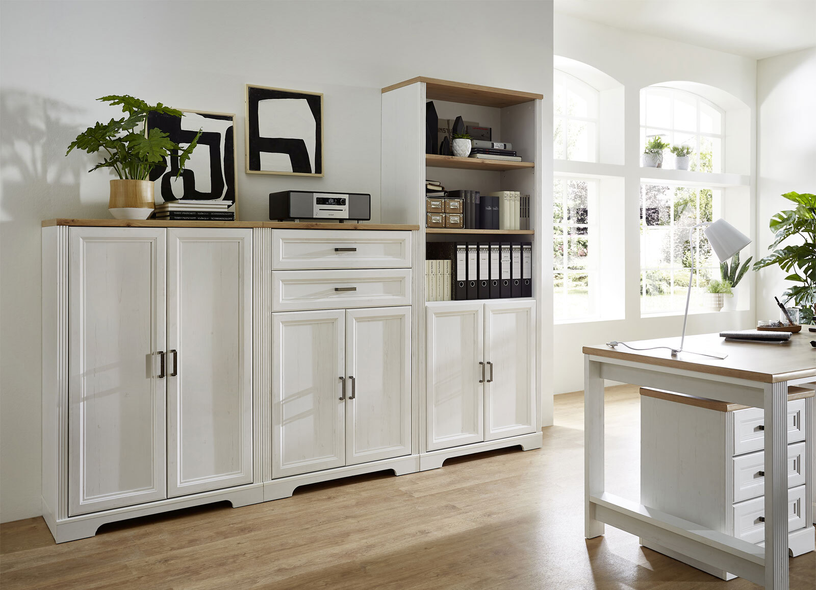 CASAVANTI Aktenschrank JASMIN 86 x 127 cm Pinie hell/ Artisan Eiche