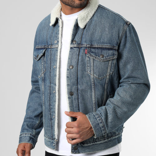 Veste Jean Col Sherpa Trucker III 16365 Bleu Denim