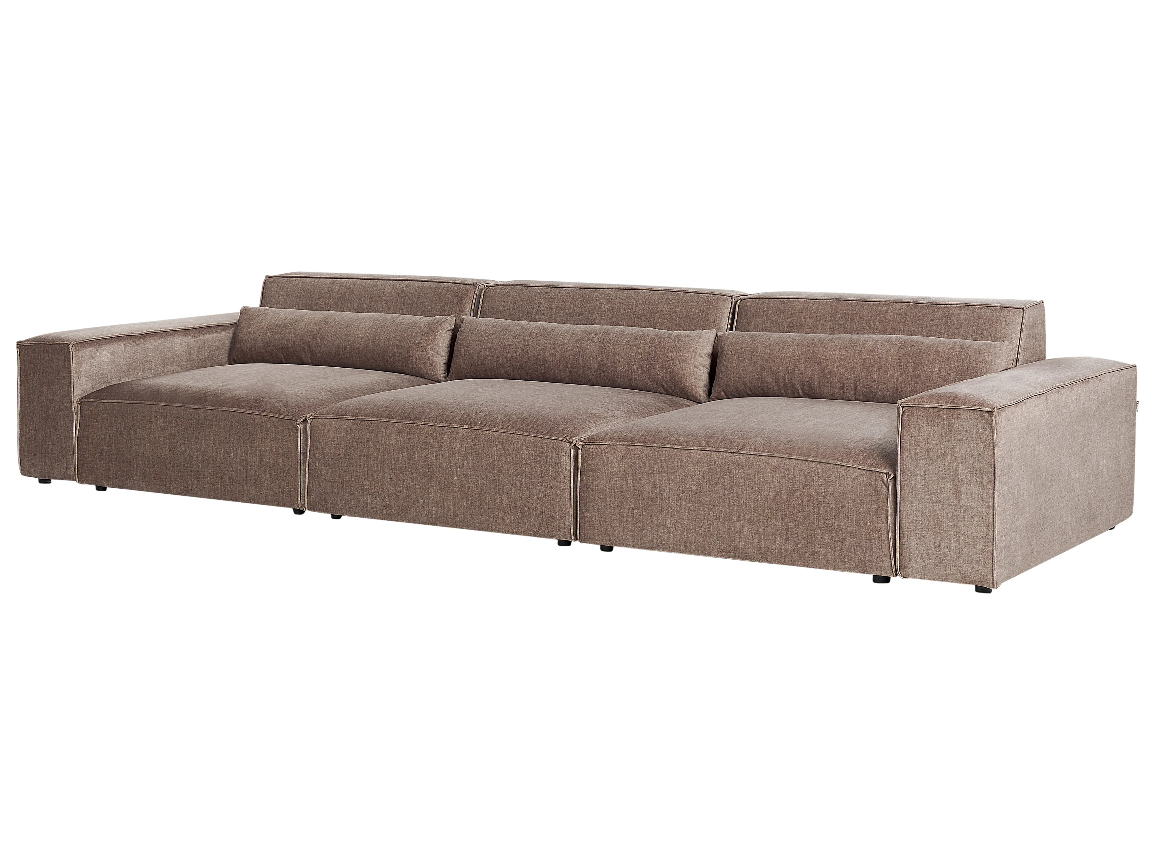Modulaire bank 3-zits HELLNAR Stof Lichtbruin met ottomaan